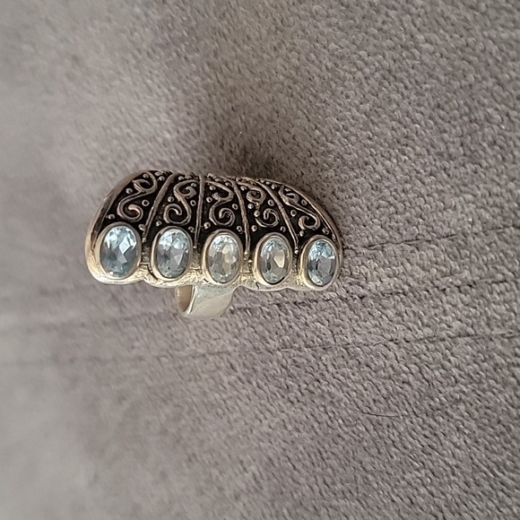 Blue Topaz Sterling Silver Ring - Picture 4 of 7